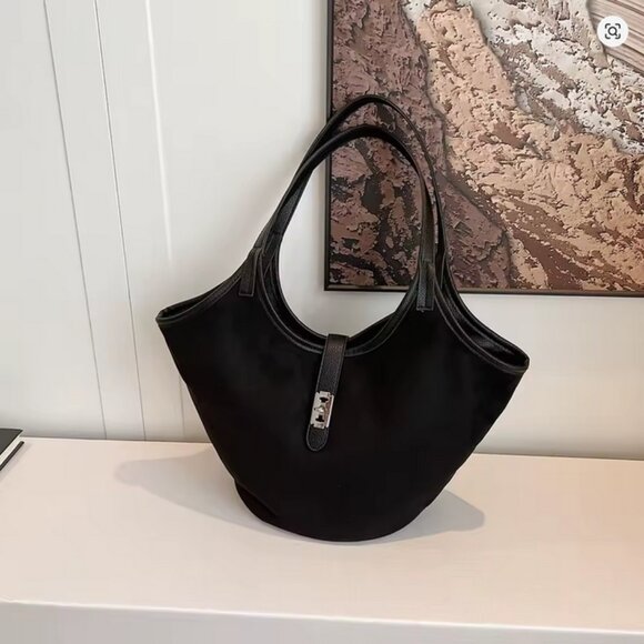 Trendy Retro Suede Bucket Shoulder Bag Hobo Satchel Purse Excellent Condition - Picture 11 of 14